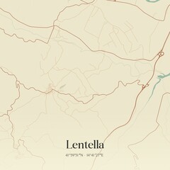 Fototapeta premium Vintage map of Lentella, Italy.