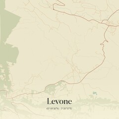 Obraz premium Vintage map of Levone, Italy.