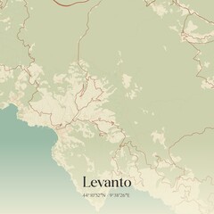 Obraz premium Vintage map of Levanto, Italy.