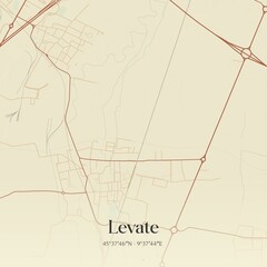 Vintage map of Levate, Italy.