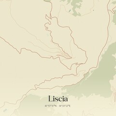 Obraz premium Vintage map of Liscia, Italy.
