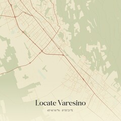 Vintage map of Locate Varesino, Italy.