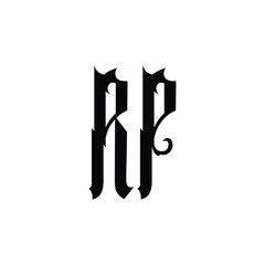RP monogram logo design letter text name symbol monochrome logotype alphabet character simple logo