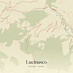 Obraz premium Vintage map of Lucinasco, Italy.