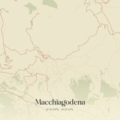 Fototapeta premium Vintage map of Macchiagodena, Italy.