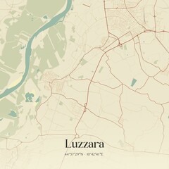 Fototapeta premium Vintage map of Luzzara, Italy.