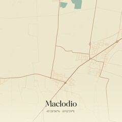 Vintage map of Maclodio, Italy.