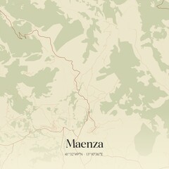 Fototapeta premium Vintage map of Maenza, Italy.