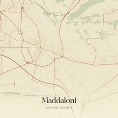 Vintage map of Maddaloni, Italy.