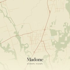 Vintage map of Madone, Italy.