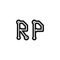 RP monogram logo design letter text name symbol monochrome logotype alphabet character simple logo