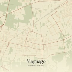 Fototapeta premium Vintage map of Magnago, Italy.