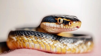 Fototapeta premium Close up of Vibrant Snake Reptile Scales Exotic Pet Wildlife Photography Nature Anima