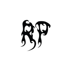 RP monogram logo design letter text name symbol monochrome logotype alphabet character simple logo