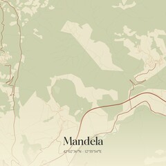 Fototapeta premium Vintage map of Mandela, Italy.