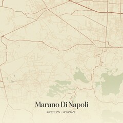 Vintage map of Marano Di Napoli, Italy.