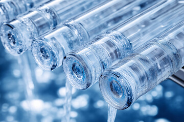 Crystalline Water Flowing Through Tubes