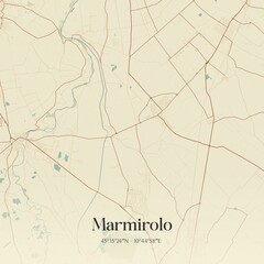 Obraz premium Vintage map of Marmirolo, Italy.