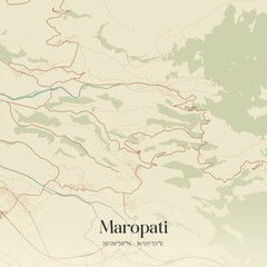 Vintage map of Maropati, Italy.
