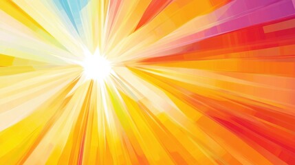 Fototapeta premium Abstract Bright Sunburst Background Vibrant Orange Yellow Rays Energy Burst