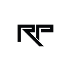 RP monogram logo design letter text name symbol monochrome logotype alphabet character simple logo