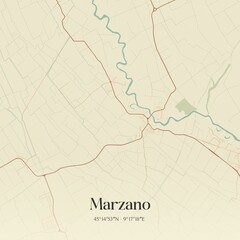 Vintage map of Marzano, Italy.