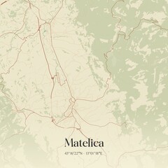 Fototapeta premium Vintage map of Matelica, Italy.
