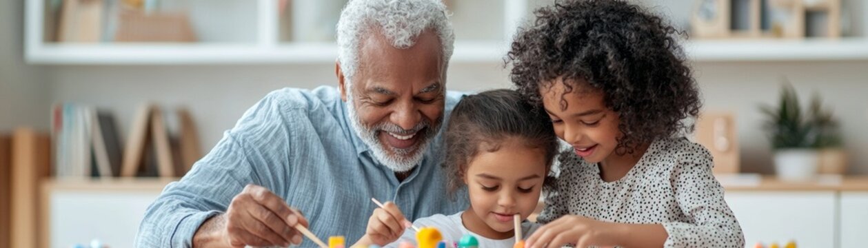 Naklejki Generations Unite: Grandparents and Grandchildren Crafting Together on National Grandparents Day
