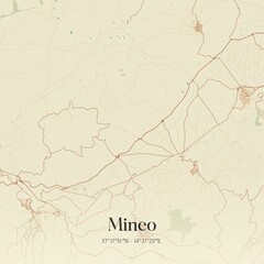 Fototapeta premium Vintage map of Mineo, Italy.