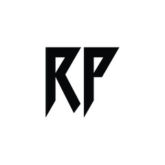 Obraz premium RP monogram logo design letter text name symbol monochrome logotype alphabet character simple logo