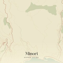 Obraz premium Vintage map of Minori, Italy.