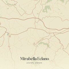 Vintage map of Mirabella Eclano, Italy.