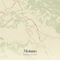 Vintage map of Moiano, Italy.