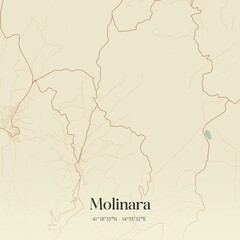 Vintage map of Molinara, Italy.