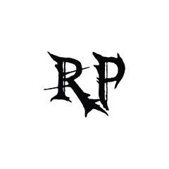 RP monogram logo design letter text name symbol monochrome logotype alphabet character simple logo