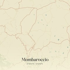 Vintage map of Mombaroccio, Italy.