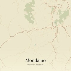 Obraz premium Vintage map of Mondaino, Italy.