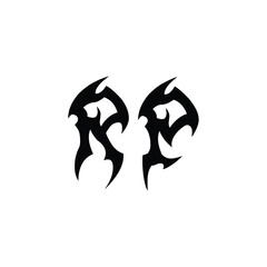 RP monogram logo design letter text name symbol monochrome logotype alphabet character simple logo