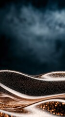 Abstract Dark Gold Glittering Waves  Luxury Background  Shiny Texture