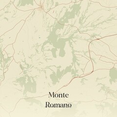 Vintage map of Monte Romano, Italy.
