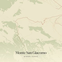 Obraz premium Vintage map of Monte San Giacomo, Italy.