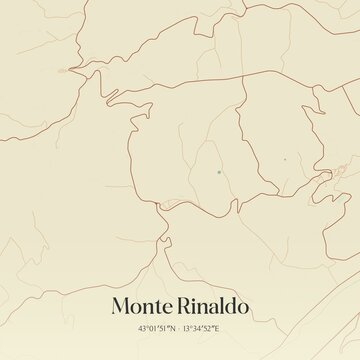 Vintage map of Monte Rinaldo, Italy.