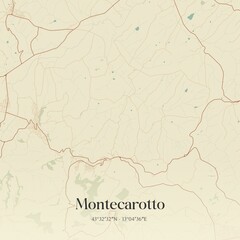 Vintage map of Montecarotto, Italy.
