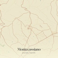 Vintage map of Montecassiano, Italy.