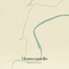 Vintage map of Montecastello, Italy.