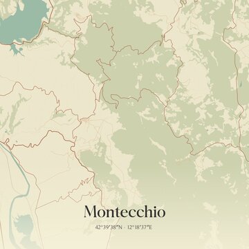 Vintage map of Montecchio, Italy.