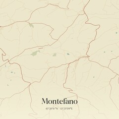Obraz premium Vintage map of Montefano, Italy.