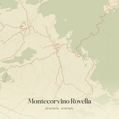 Vintage map of Montecorvino Rovella, Italy.
