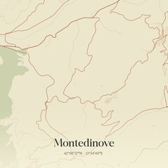 Fototapeta premium Vintage map of Montedinove, Italy.