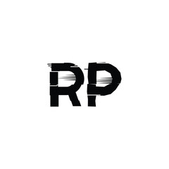 Obraz premium RP monogram logo design letter text name symbol monochrome logotype alphabet character simple logo